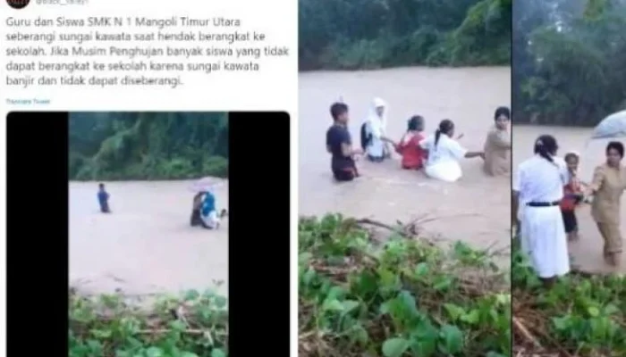 Viral Video Medan: Siswa Berani Seberangi Sungai Deli lewat Pipa Air, Bikin Heboh Netizen