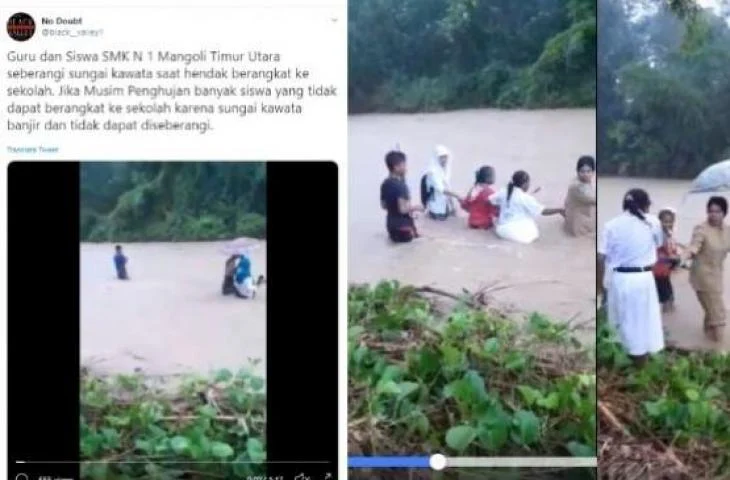 Viral Video Medan: Siswa Berani Seberangi Sungai Deli lewat Pipa Air, Bikin Heboh Netizen