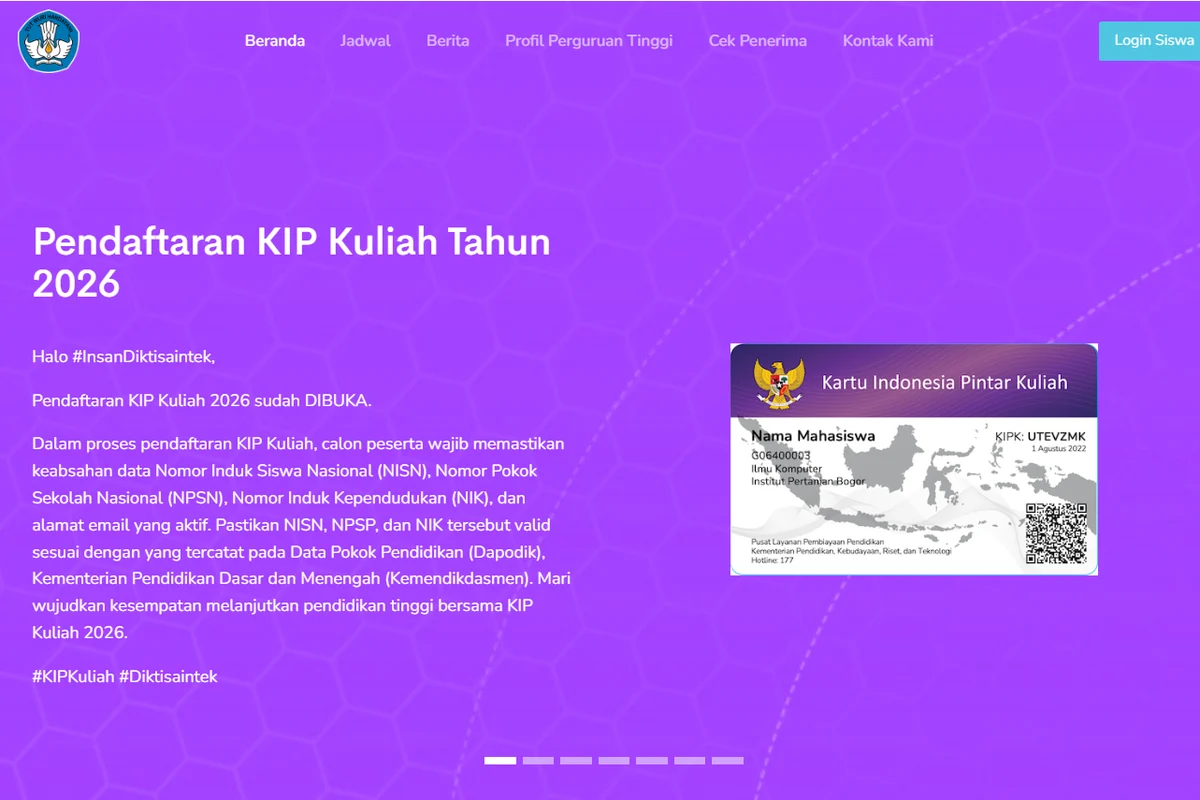39.662 Pendaftar KIP Kuliah SNBT 2026 Dinyatakan Layak Menerima Bantuan Pendidikan