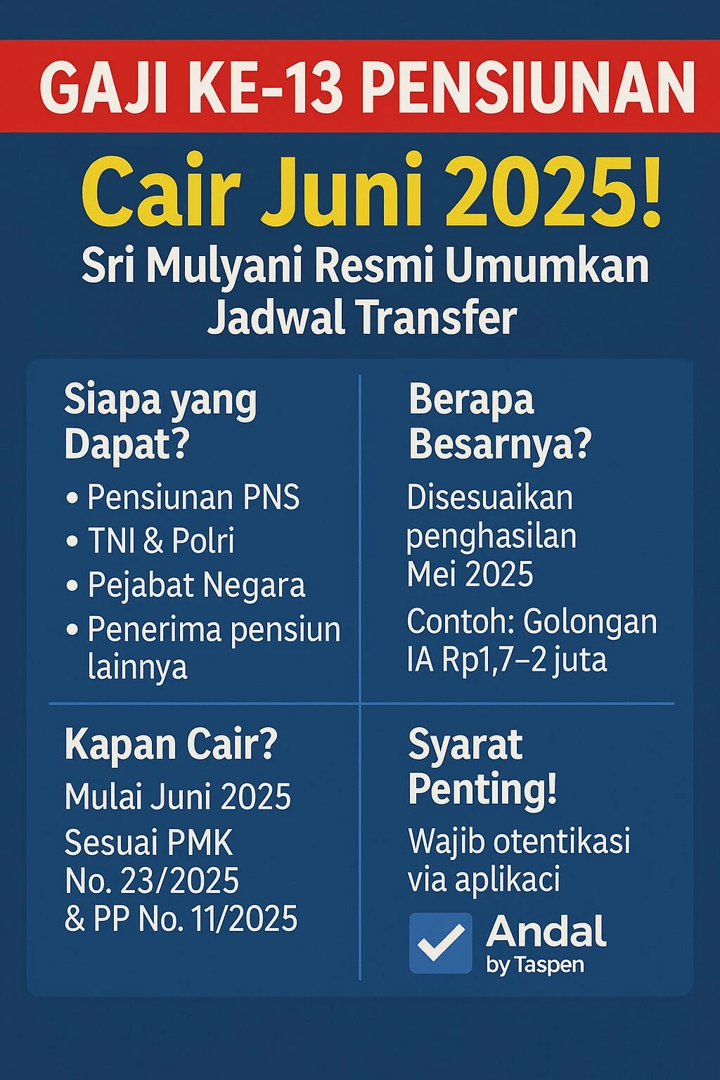 Gaji ke-13 ASN dan Pensiunan Cair Mulai Juni 2026, Ini Besarannya