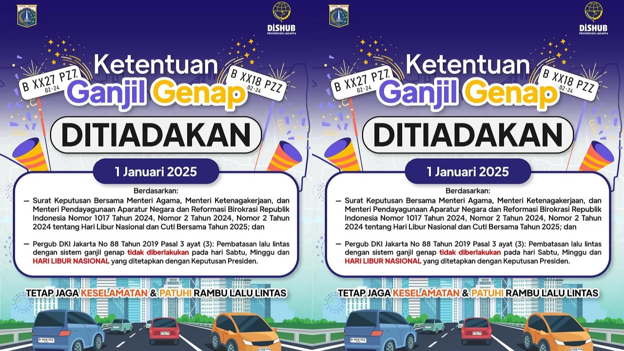Ganjil Genap Jakarta Ditiadakan Saat Akhir Pekan, Kendaraan Bebas Melintas