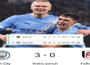 Gilas Fulham 3-0, Arsenal Unggul 6 Poin Sementara dari Manchester City