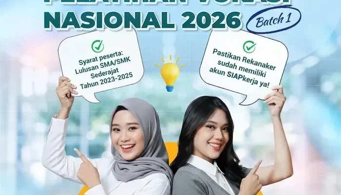 Pendaftaran Pelatihan Vokasi Nasional 2026 Dimulai, Lulusan SMA-SMK Wajib Cek