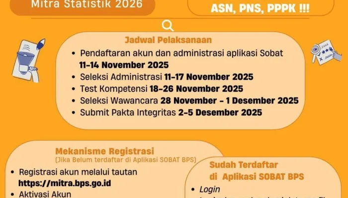 Rekrutmen Mitra BPS 2026: Syarat, Cara Daftar, dan Tugas