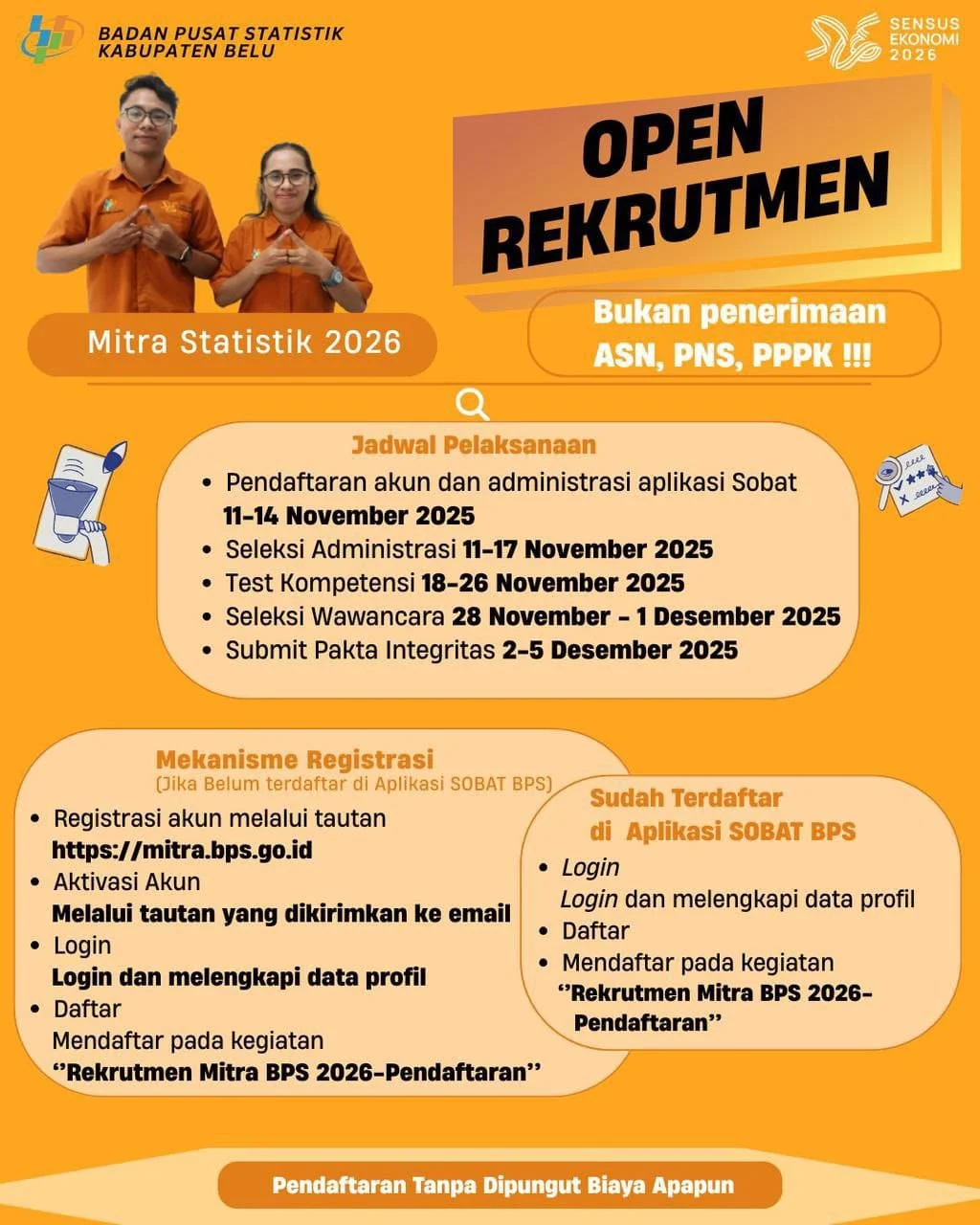 Rekrutmen Mitra BPS 2026: Syarat, Cara Daftar, dan Tugas