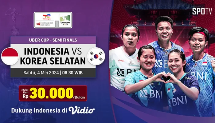 Semifinal Uber Cup 2026: Indonesia vs Korea Selatan Siap Guncang Vidio dengan Duel Sengit