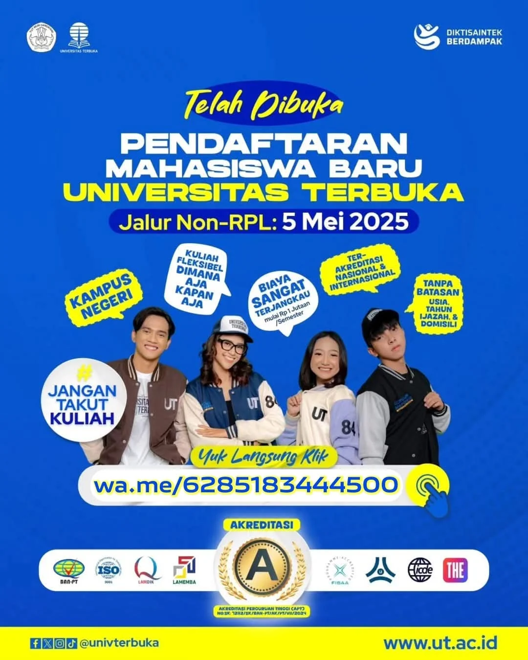 UT Surabaya Buka Pendaftaran Mahasiswa Baru dengan Sistem Belajar Fleksibel