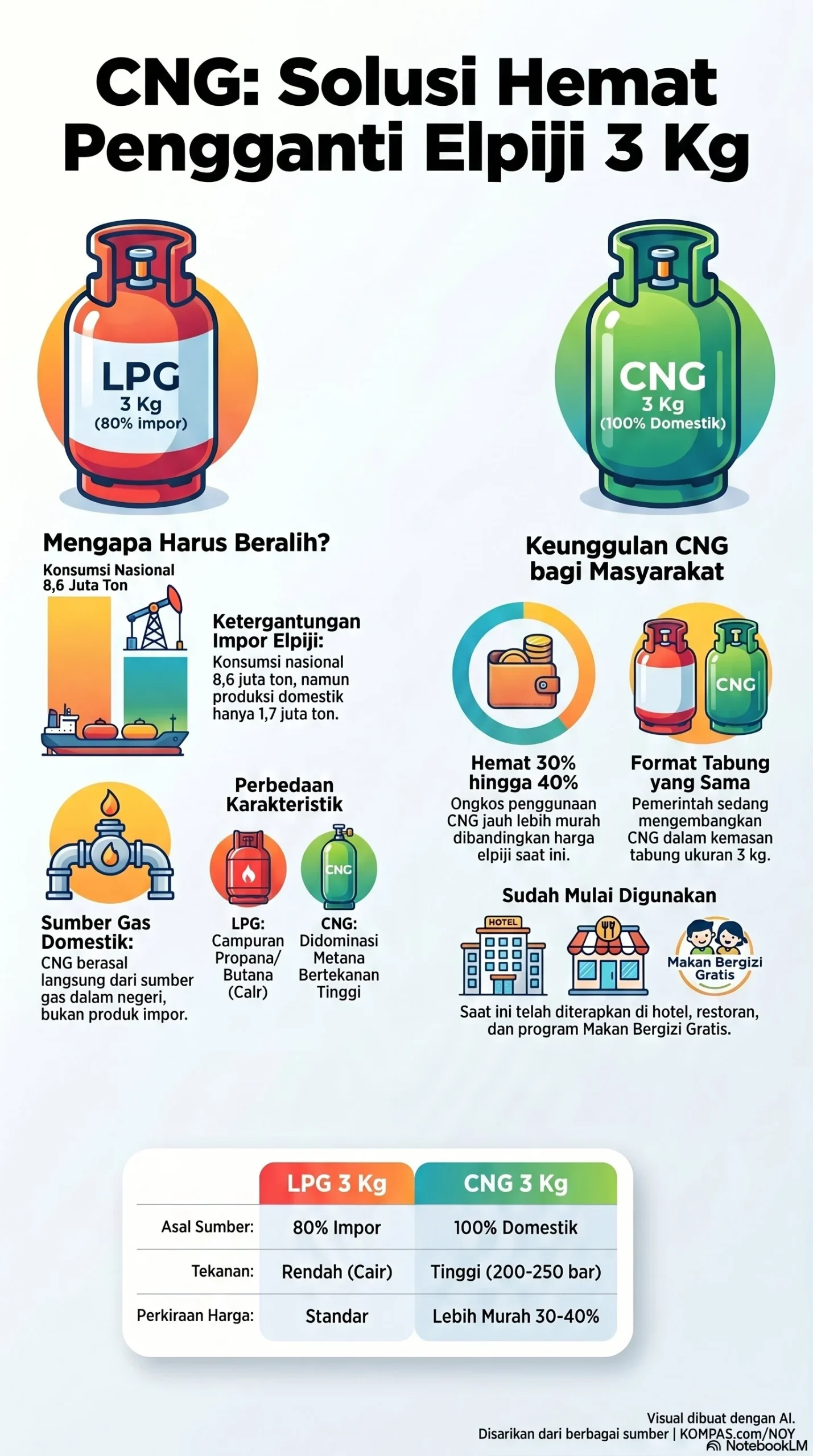 CNG Sebagai Alternatif LPG 3 Kg, Harga Sama dan Dapat Mengurangi Subsidi