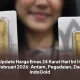 Harga Emas 24 Karat Turun, Saham Emiten Emas Bergerak Bervariasi