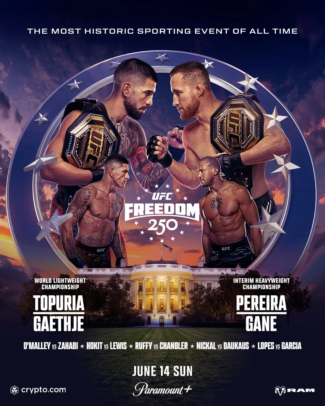 Justin Gaethje Menciptakan Sejarah dengan Mengalahkan Ilia Topuria di UFC Freedom 250
