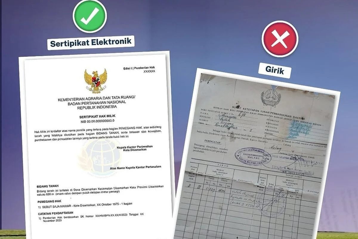 Kementerian ATR/BPN: Sertifikat Tanah Beda Luas dengan Girik? Ini Penjelasannya
