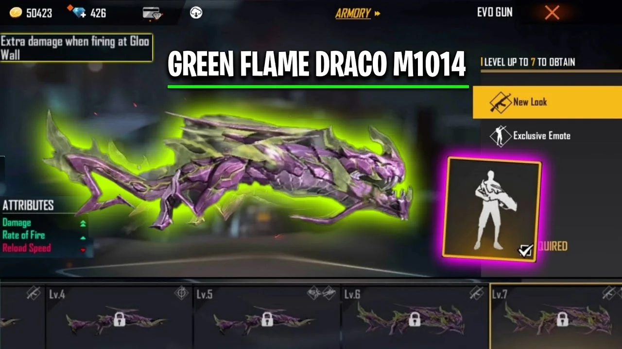 Kode Redeem FF Terbaru: Amankan M1014 Green Flame Draco dan Skin Mobil Lamborghini
