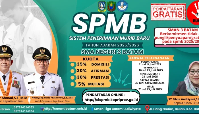 Pendaftaran SPMB Batam 2026: Syarat, Jalur, dan Cara Daftar