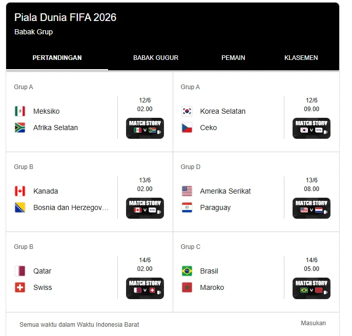 Piala Dunia 2026: Jadwal Pertandingan Hari Ini dan Besok, Duel Monster Brasil vs Jepang