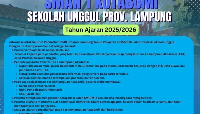 SPMB Lampung: Seleksi Penerimaan Murid Baru SMA Unggul Tahun 2026