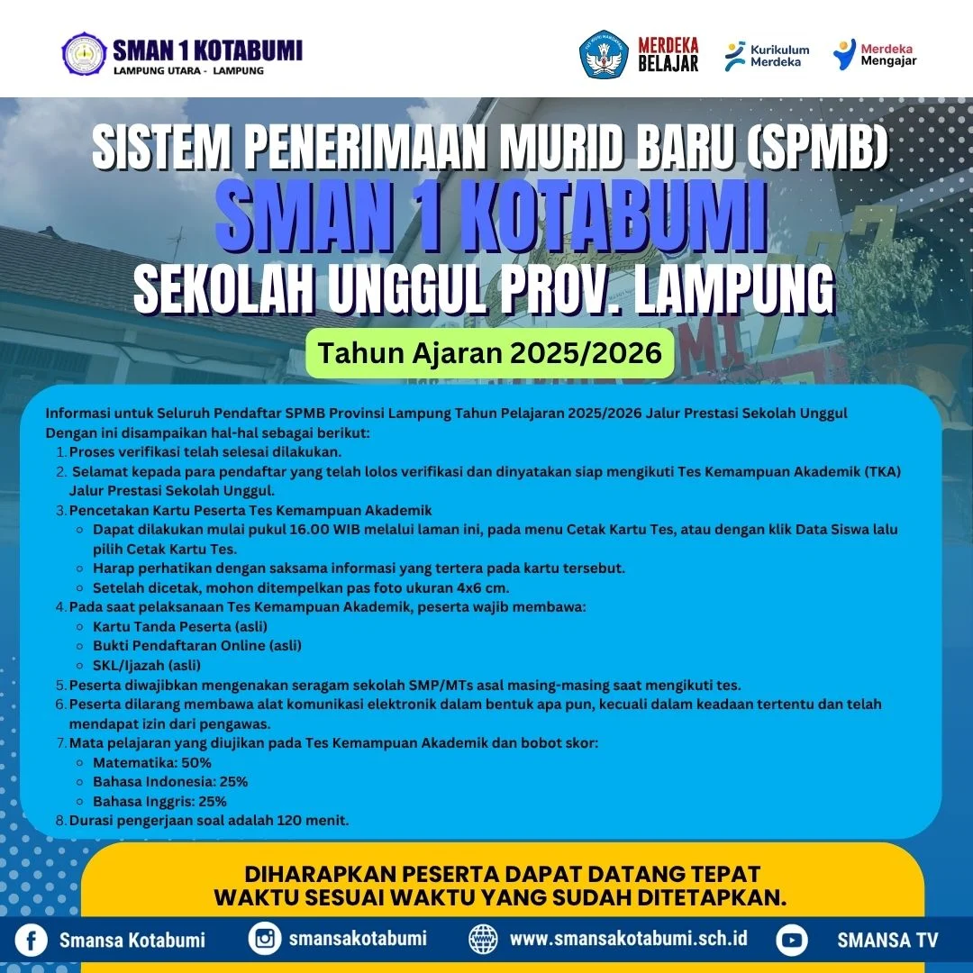 SPMB Lampung: Seleksi Penerimaan Murid Baru SMA Unggul Tahun 2026