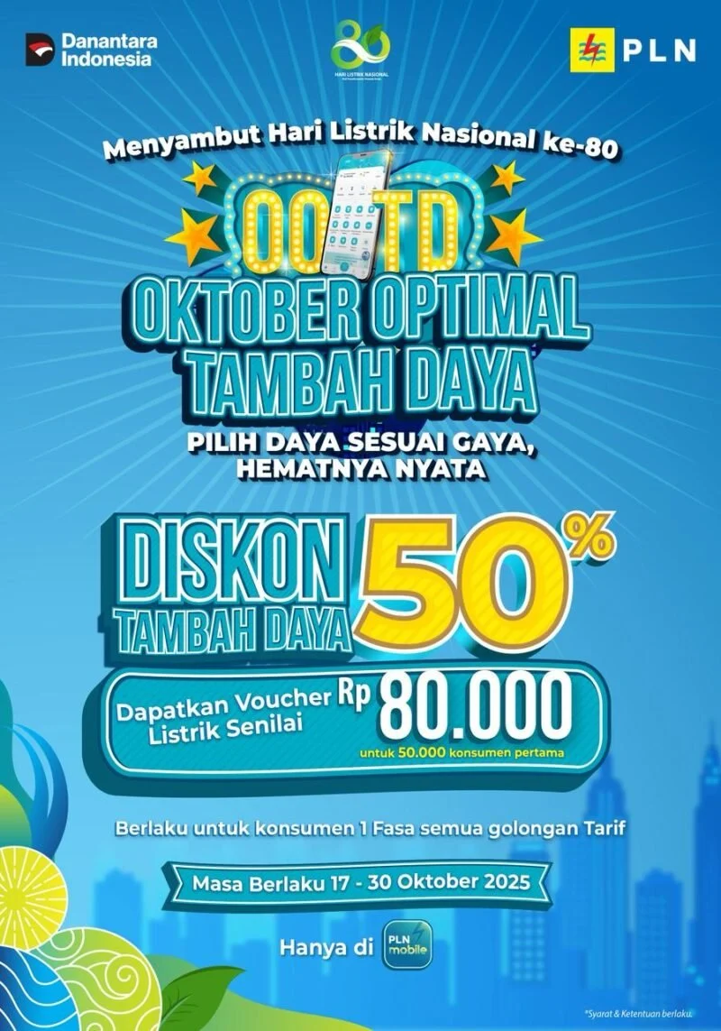 Diskon Listrik 50 Persen PLN Masih Berlaku, Simak Cara Mendapatkannya