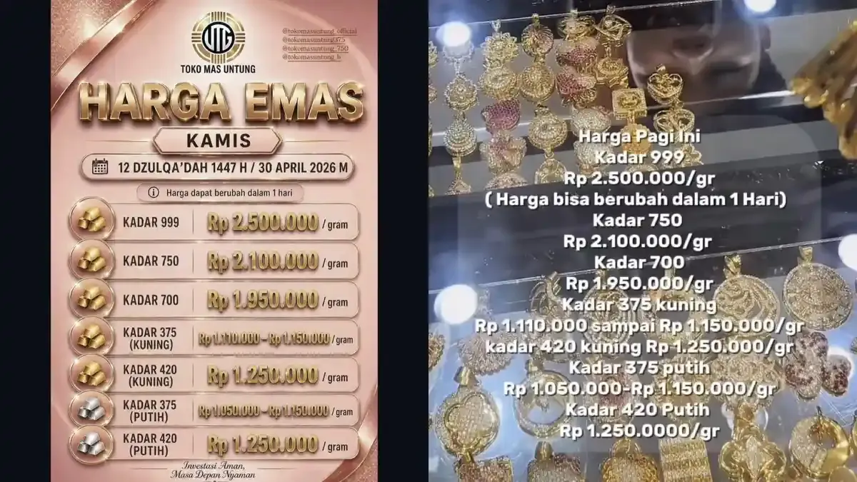 Harga Emas Perhiasan Mengalami Perubahan, Simak Informasi Terbaru