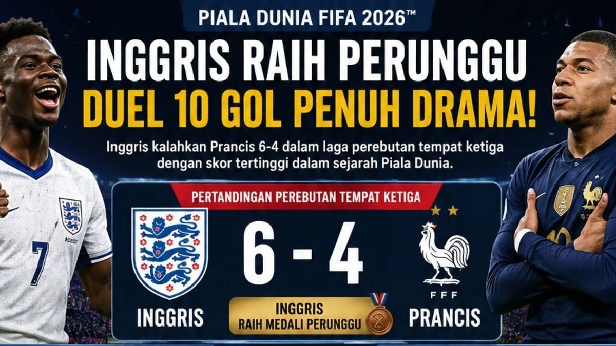 Inggris Raih Medali Perunggu Piala Dunia 2026 Setelah Mengalahkan Perancis 6-4