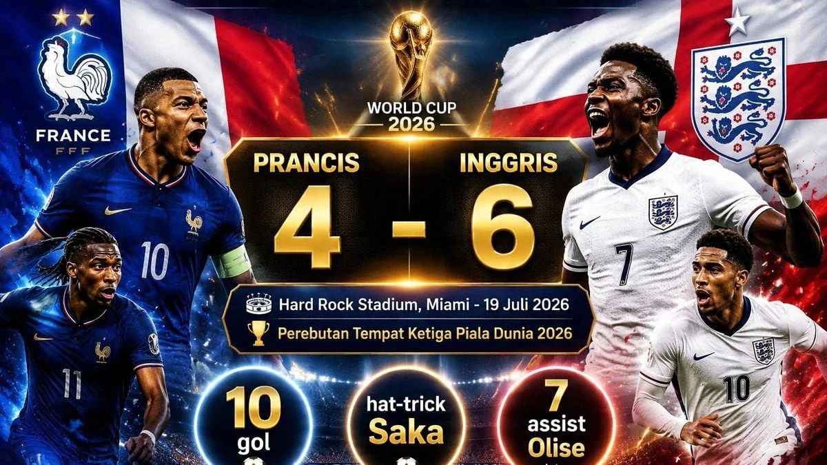Inggris Raih Peringkat Ketiga Piala Dunia 2026 Setelah Mengalahkan Prancis