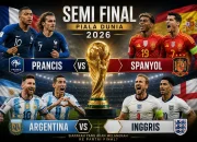 Piala Dunia 2026: Jadwal Semifinal dan Final, Prancis vs Spanyol dan Inggris vs Argentina
