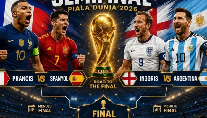 Piala Dunia 2026: Spanyol vs Argentina di Final, Prancis vs Inggris Perebutan Juara 3