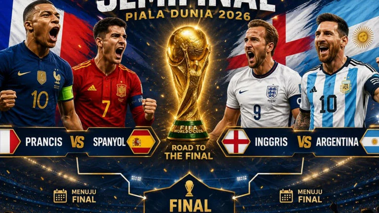 Piala Dunia 2026: Spanyol vs Argentina di Final, Prancis vs Inggris Perebutan Juara 3