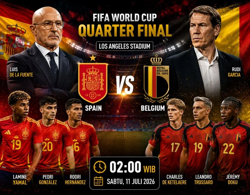 Piala Dunia 2026: Spanyol Vs Belgia, Jadwal dan Link Live Streaming TVRI