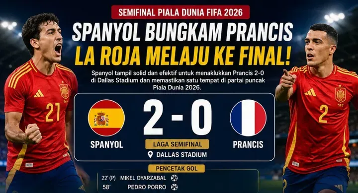 Spanyol Mengalahkan Prancis 2-0 dan Maju ke Final Piala Dunia 2026