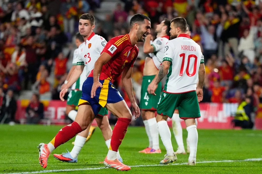 Spanyol Tumbang Belgia Berkat Gol Mikel Merino di Menit 88