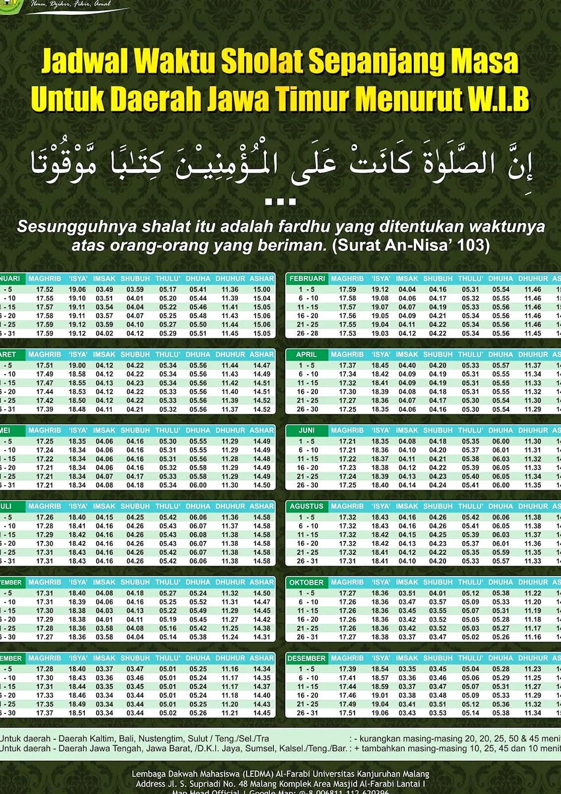 Tragedi Subuh di Pasuruan dan Jadwal Shalat di Surabaya