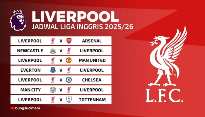 Jadwal Liverpool di Liga Inggris 2026-2027: Persiapan untuk Mempertahankan Gelar