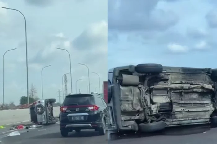 Kecelakaan di Tol Jagorawi: Mobil Listrik BYD dan Toyota Raize Terguling