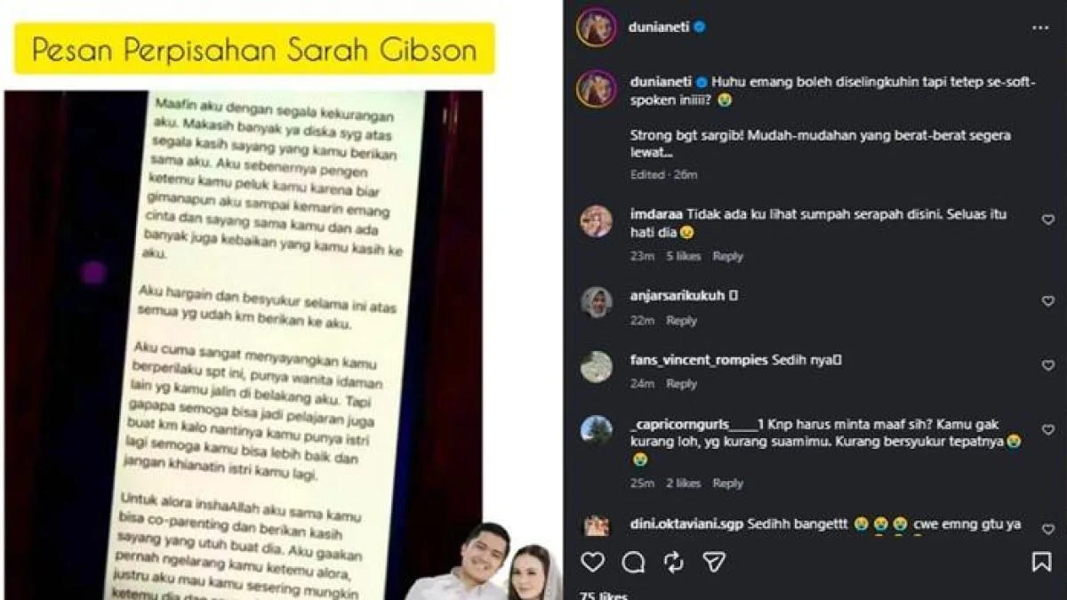 Sarah Gibson Menangis saat Mediasi Cerai dengan Diska Resha, Trauma Perselingkuhan Kembali Terbayang